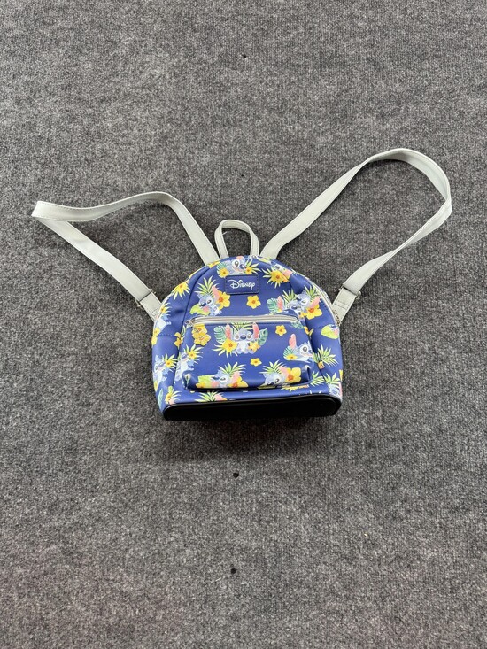 Loungefly Handbags - Loungefly Disney Stitch Mini Backpack Womens Blue Floral Tropical Charm Print